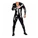 YiZYiF Men's Sexy Wet Look PVC Leather Long Sleeves Catsuit Bodysuits Large Black