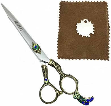 Professional Hair Shave Scissors Set peacock handle style 7 Inch Hair Cutting Styling Tool Hair Scissors Stainless Steel Salon Hairdressing Shears Regular Flat Teeth Blades