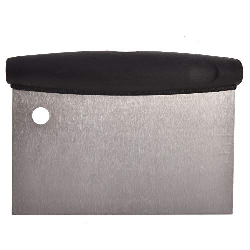 Scraper, 1 Pack Stainless Steel Dough Pizza Cutter Pastry Bench Scraper Chopper with Plastic Handle