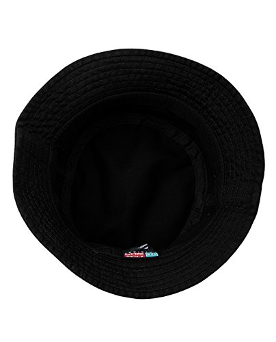 NYFASHION101 Fashionable Unisex Solid Color Lightweight Cotton Bucket Hat, Black, L/XL