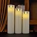 Flickering Flameless candles 7'8'9' Set of 3 & AA Battery Operated Long Life Candles With 10-Key Remote Timer Function And Realistic Flickering Flame for Party for Gifts and Decoration Use