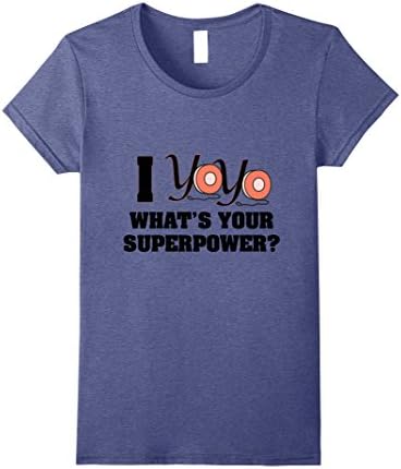 Womens GummoCloth : I Yoyo What's Your Superpower T-Shirt Medium Heather Blue