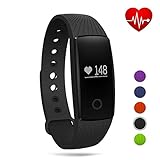 GBlife Sports Smart Bracelet with Heart Rate Monitor Remote Camera Water-resistant (Black )