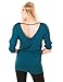 Caramel Cantina Maternity Top with Dolman Sleeves and Open Back (Large, Dark Teal)