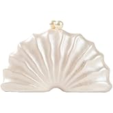 GBWYI Women Acrylic Shell Shaped Clutch Luxury Marble Acrylic Evening Handbag Unique Chain Shoulder Bag Wedding Party Purses