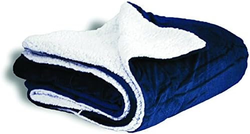 Faux Micro Mink Sherpa Blanket with Reversible Soft Lamb Wool- Couch and Bed TV Throw Blanket Large Size 50" X 60" with Travel Zipper Bag - Soft and Cozy for Men, Women and Kids (Navy)	