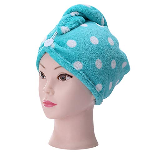 MSOO Microfiber Hair Turban Quickly Dry Hair Hat Wrapped Towel Bathing Cap (Green)