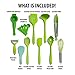 Silicone Cooking Utensils | 15pc | MOST RELIABLE Cooking Utensils For You | Includes Veggie Peeler, Lemon Squeezer & FREE Rice Paddle | Non-Stick Utensils | Heat Resistant & Dishwasher Safe