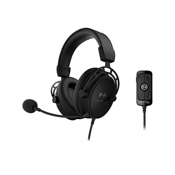 HyperX-Cloud-Alpha-S-PC-Gaming-Headset-71-Surround-Sound-Adjustable-Bass-Dual-Chamber-Drivers-Breathable-Leatherette-Memory-Foam-and-Noise-Cancelling-Microphone-Blackout-HX-HSCAS-BKWW HyperX Cloud Alpha S Blackout – PC Gaming Headset, 7.1 Surround Sound, Adjustable Bass, Dual Chamber Drivers, Chat Mixer…