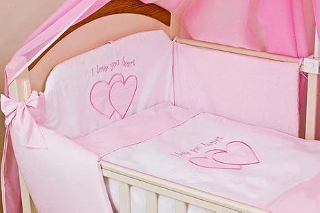 plain pink cot bedding