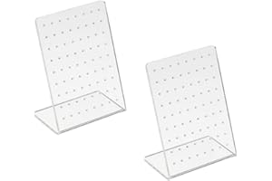 Galepromot 2Pcs Earrings Stand Display, 72 Holes Acrylic Earring Holder Organizer, Ear Studs Jewelry Storage Display, Rack Sh