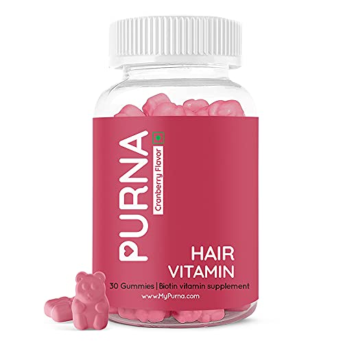 Purna Gummies Flowing Hair Vitamin Cranberry Biotin Gummies for Adults & Kids (Healthy Purna Gummies Flowing Hair Vitamin Cranberry Biotin Gummies for Adults & Kids (Healthy