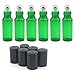 Mavogel 5ml Glass Roll on Bottles--Set of 6 with With Metal Ball for Essential Oil,Aromatherapy,Perfumes and Lip Balms,Green