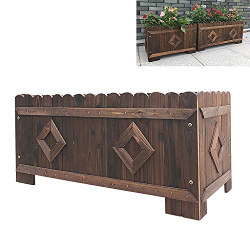 PLHMS Rustikal Planter Box, Raised Garden Bed Pflanzkästen aus Holz Pflanze wächst Blumentopf, Kräutergarten Erhöht Bett…