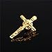 U7 Crucifix Cross Lapel Stick Pin Tie Hat Bag Scarf Badge Brooch,2 Pcs, 1 Gold, 1 Platinum