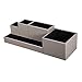 Vlando VPACK Desk Organizer - Office Desktop Leatherette 5-Compartment Pen Card Gadget Holder Stationery Storage Box for Pen, Pencil, Scissors, Name Card (Pebble Grey)