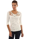 PattyBoutik Women's Floral Lace Sweetheart Top