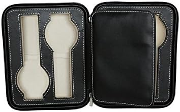 Black Four 4 Slots Zippered Travel Traveler's Watch Storage Organizer Collector Case - The Watch Atelier