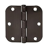 AmazonBasics Rounded 3.5 Inch x 3.5 Inch Door Hinges, 18 Pack, Oil Rubbed Bronze