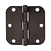 AmazonBasics Rounded 3.5 Inch x 3.5 Inch Door Hinges, 18 Pack, Oil Rubbed Bronze primary