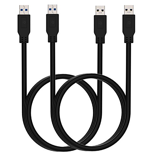 USB Cable, Rankie 2-Pack 6 Feet USB 3.0 Type A Cable (Black) - R1360