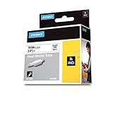 DYMO Authentic Industrial Heat Shrink Tubes for  Industrial RhinoPro Label Makers, Black on White, 3/4" (18057)