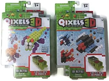 Qixels 3D Refill Bundle Includes 2 packs - Alien Strikers and Space Command