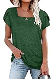 Tshirts Shirts for Women Short Sleeve Square Neck