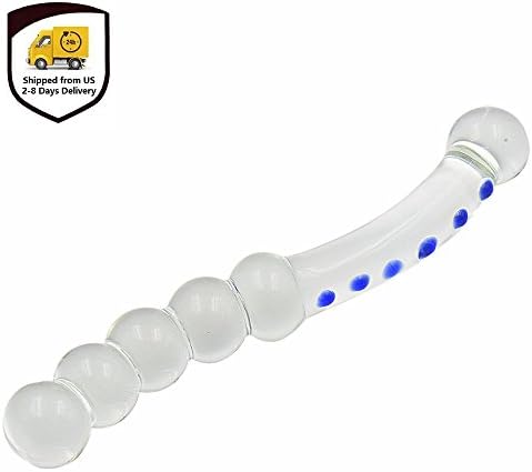 Crystal Glass Toys for Women Men Massage Stick Personal Magic Wand Massager for Female Male with Plump Beads and Ultra Acuminous and Smooth Surface, Perfect Gift for Valentines Day (Shipped From US)