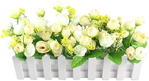 Arbeflo 鉢植え 造花 観葉植物 インテリア 飾り デコレーション 枯れない 手作り 本物そっくり 花器付き 誕生日 ギフト 贈り物 幅 30cm イエローホワイト Arbeflo 鉢植え 造花 観葉植物 インテリア 飾り デコレーション 枯れない 手作り 本物そっくり 花器付き 誕生日 ギフト 贈り物 幅 30cm イエローホワイト