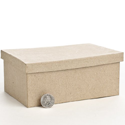 Set of 4 Ready to Decorate Rectangle Paper Mache Boxes