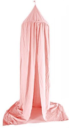 Mosquito Net Canopy, Bedding Round Dome Bed Canopy Netting Decorate for Baby Kids Reading Play Indoor Games House, Height of 240cm/ 94.9 inch- (Pink)