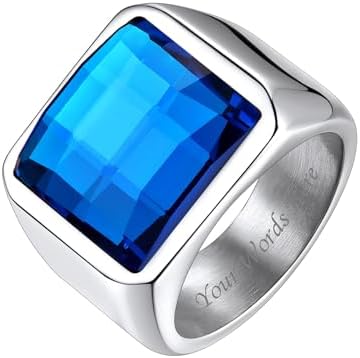Amazon.com: JAJAFOOK Men's and Women's Ring Stainless Steel Square