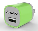 Wall Charger, Liger® Universal USB Wall Charger Made for Iphone 6 5 5s 5c 4S, Ipad 2 3 4, Ipad Mini, Ipod Touch, Ipod Nano, Samsung Galaxy S5 S4 S3 Note 2 3 And Most Android Phons (Green)