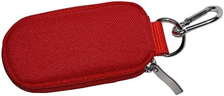 Keychain Essential Oil Carrying Case Holds 10 Bottles 2ml&3ml for Travel or Home Storage Shockproof Padded Thick Foam Inside with 5pack 2ml Dram Vials Sample (Red)