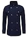 TAM WARE Mens Classic Wool Double Breasted Pea Coat TWCC06-NAVY-XL