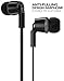 Sentey Earbuds Earphones in Ear Headphones Headset in-Line Microphone Stereo Bass for Travel Running Men Kids Girls Nexus Black/Gray LS-4245 Hard Carrying Case Audiophile Sport Gaming Pc Mac Phones