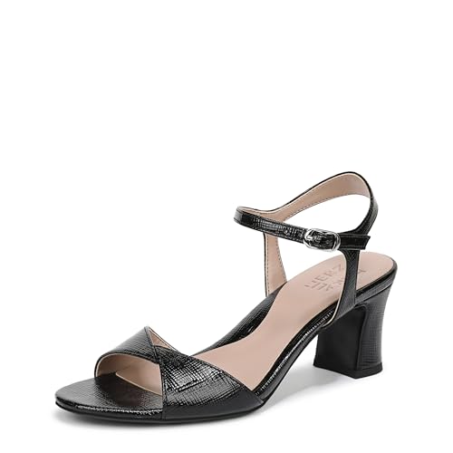 Naturalizer Women's Nyla Heeled Sandal Black Textured 9.5 W at Amazon