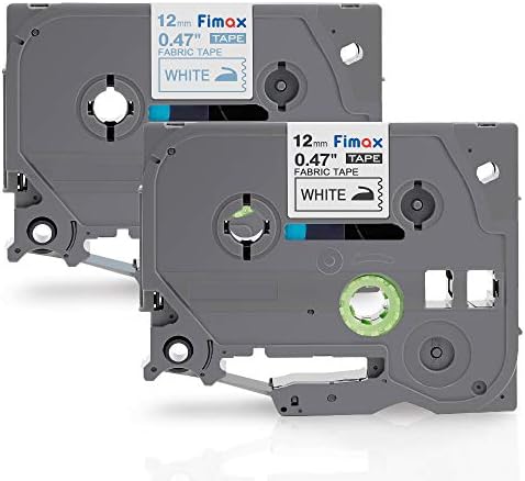 Fimax Compatible Label Tape Replacement for Brother P-Touch TZe-FA3 TZe-FA231 Fabric Iron-on Tape Blue/Black on White, 12mm(1/2 inch), 2-Pack