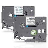 Compatible Brother P-Touch TZe TZ Fabric Iron-on Tape TZe-FA3 TZe-FA231 1/2 inch Blue/Black on White Fabric Labels for Clothes, 12mm x 3m, 2-Pack