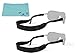Croakies Original Neoprene Eyewear Retainer Sunglass Strap Band | Eyeglass & Sports Glasses Holder Keeper Lanyard | 2pk Bundle + Cloth, Black