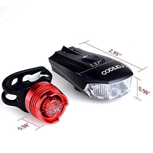 Bike Light,400 lumens LED Bicycle Front Light, USB Rechargeable Safety Lights for Outdoors, Cycling Headlight and Rear Light Both Included