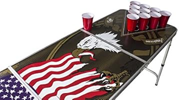 Beer Pong Tisch Set American Eagle Design Beer Pong Table Inkl 50 Red Solo Cups Und 6 Balle