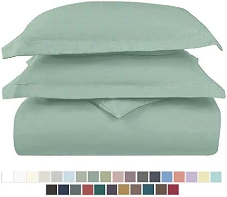 400 Thread Count Cotton King Size Duvet Covers Set Sage Green