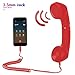 Koicaxy Cell Phone Handset, Retro Telephone Handset 3.5 mm Wired Anti Radiation Noise Reduction Receivers for iPhone, Android Mobile Phones, Smartphone (Red)