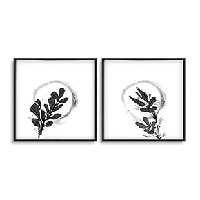 2 Piece Framed Canvas Wall Art for Living Room, Bedroom Ink Theme Canvas Prints for Home Decoration Ready to Hang - 16"x16"x2 Panels