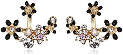 Elegant Daisy Flower Front Back Stud Earring Fashion Women Christmas Mother Gift