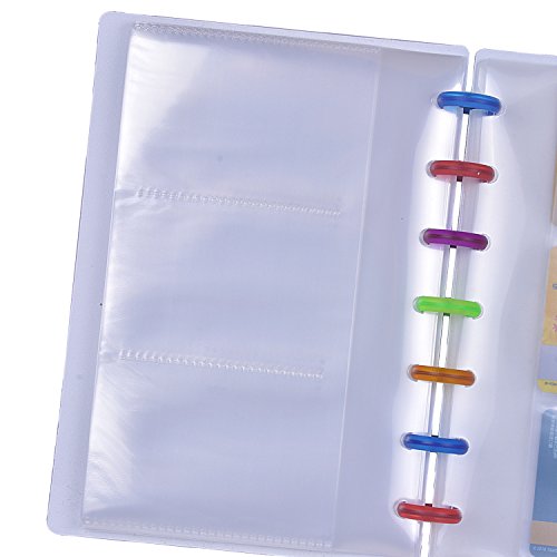 Rancco Business Card Organizer Book, 120 Cell Cards Colorful Ring Name Card Holder Credit Card Case w/ 5 Page Dividers - Thumbnail 4