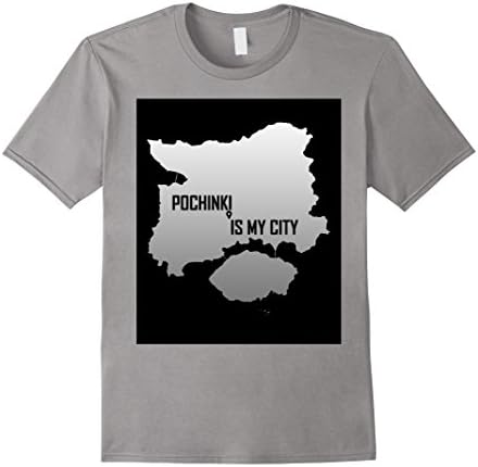 Mens POCHINKI IS MY CITY Map Shirt 2XL Slate