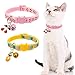 BINGPET Breakaway Cat Collar with Bell, 3 Pack Cat Collars for Girl Cats, Cute Kitty Collars Accessories with Pineapple & Cherry & Strawberry